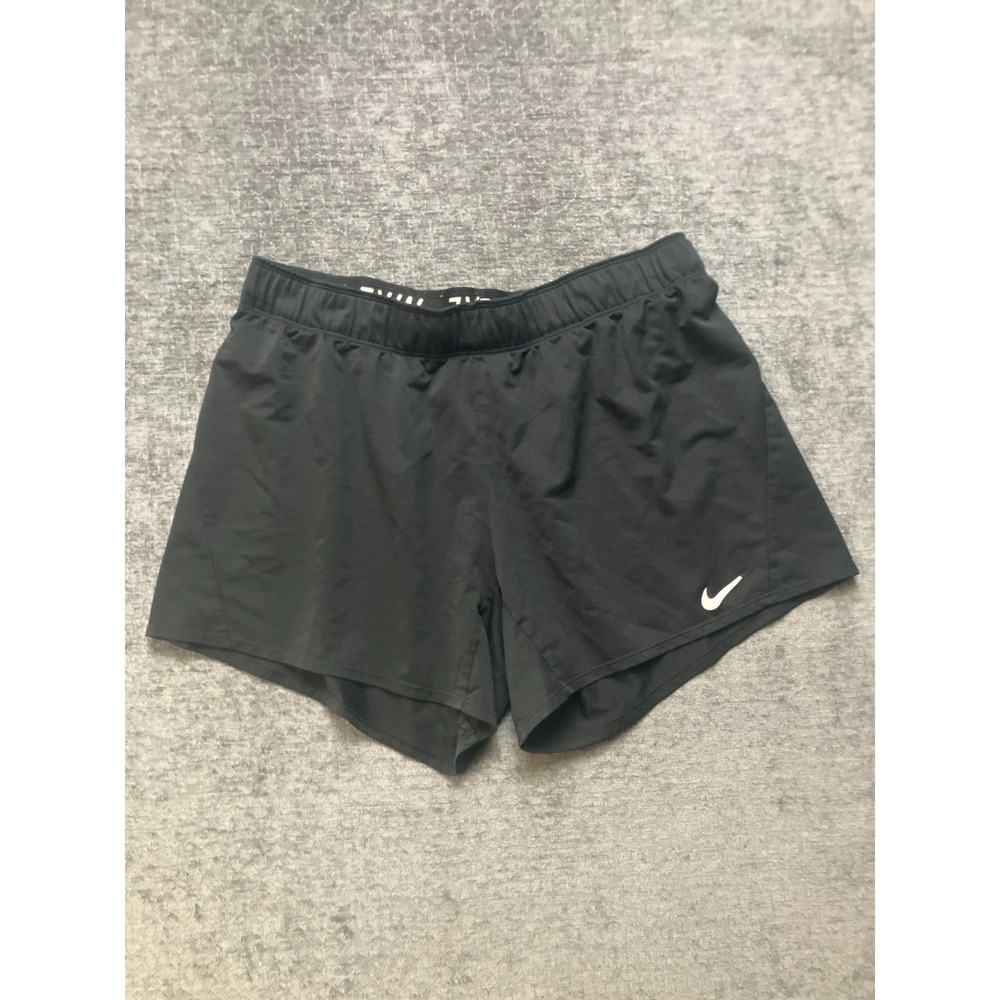 Nike Dri-FIT Running Shorts Womens Large Black Stretch Gym & Training Drawstring